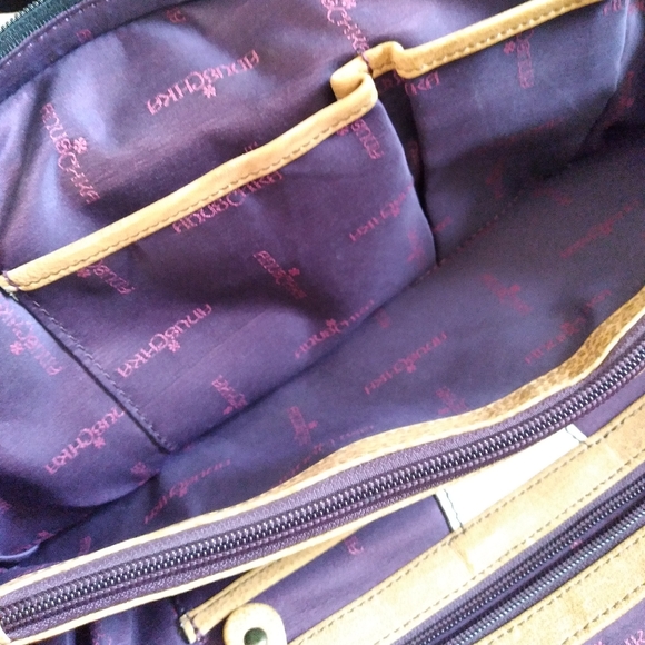 ANUSCHKA BAG LARGE TOTE  HANDPAINTED LEATHER ZEBRA PRINT & WALLET SET - Picture 13 of 15